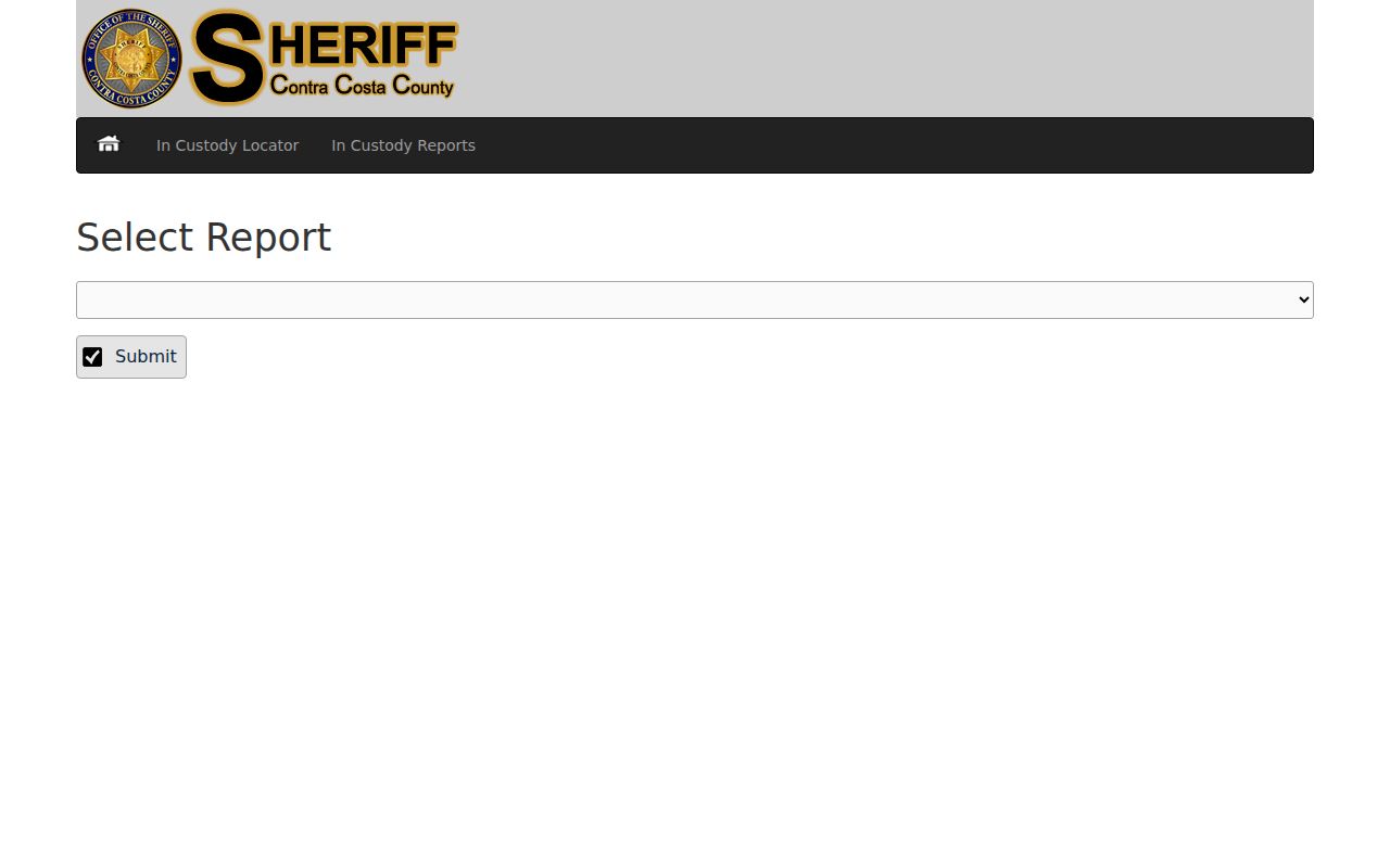 Contra Costa County arrest and incident report selector