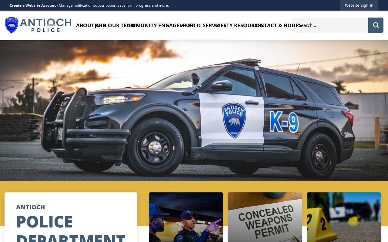 Antioch Police Department local criminal records contact