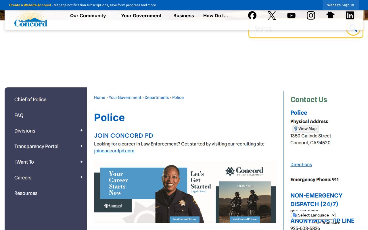 Concord criminal records at Concord Police Department