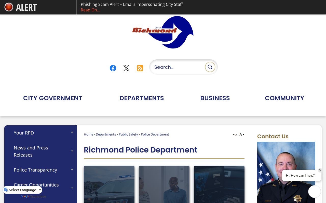 Richmond Police Department criminal records resource